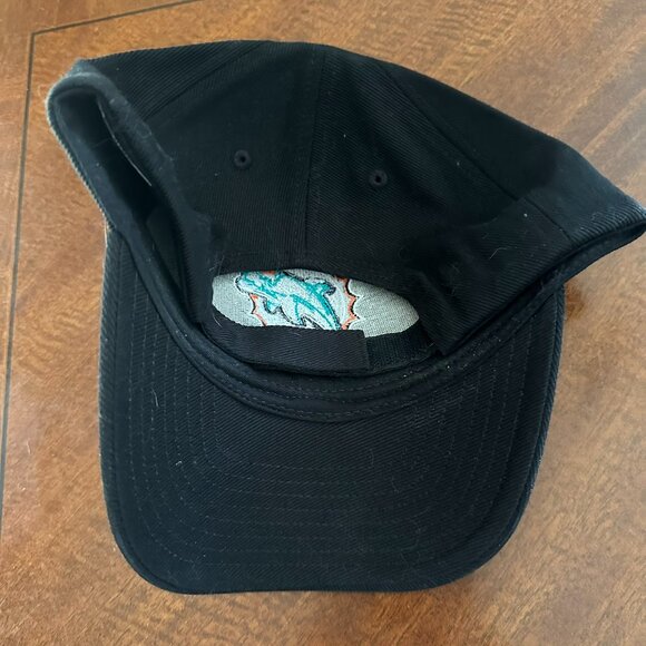 Miami Dolphins NFL Football Hat Black Team Apparel Adjustable - Picture 2 of 3